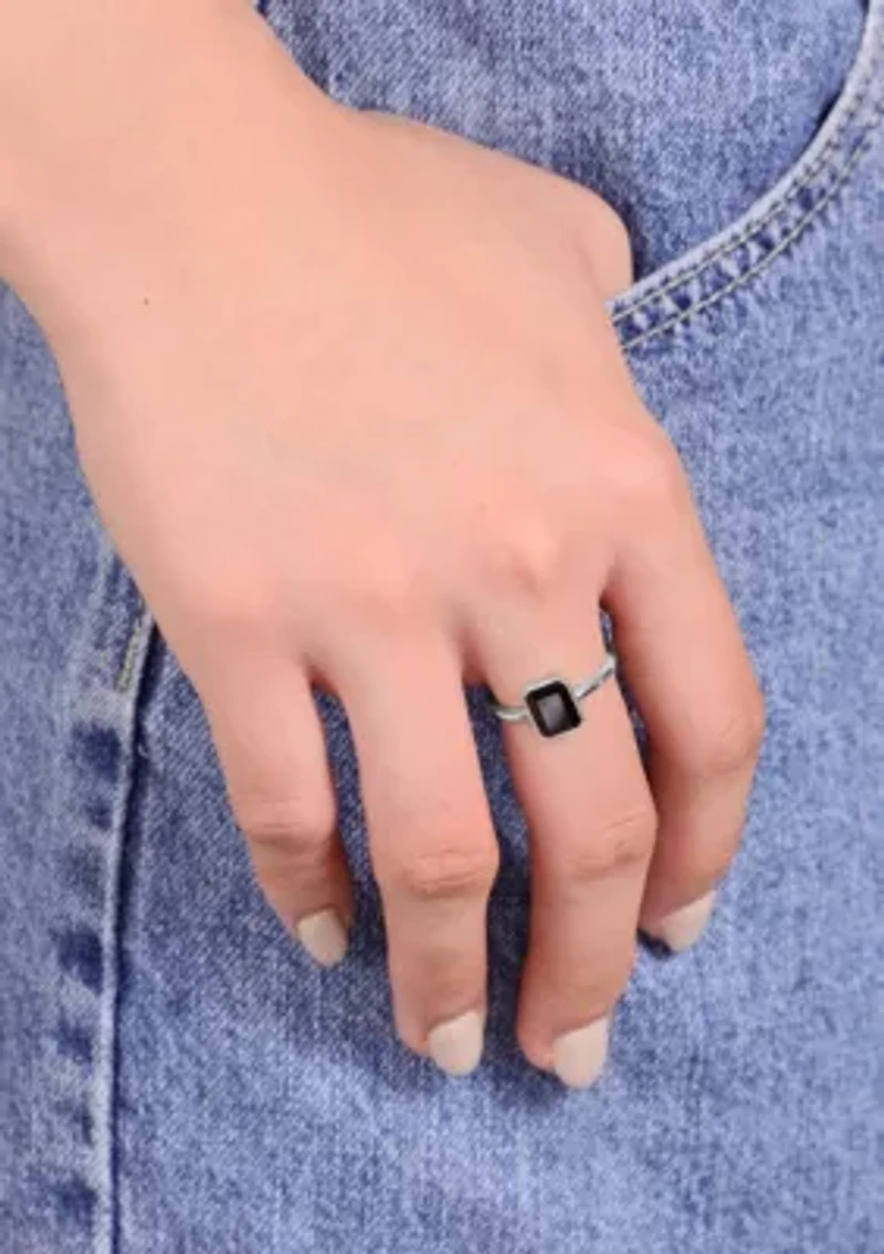 1 1/5 ct. t.w. Black Onyx Ring 2 Micron Gold Plated Sterling Silver