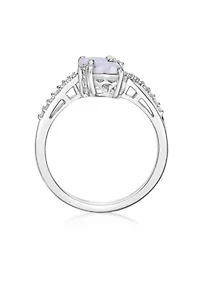 Lab Created 1 ct. t.w. Opal and White Sapphire Ring Sterling Silver