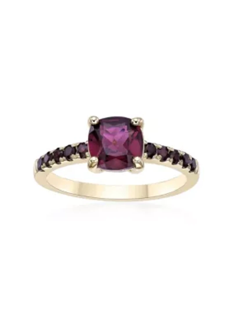 2 ct. t.w. Garnet Ring Micron Gold Plated Sterling Silver