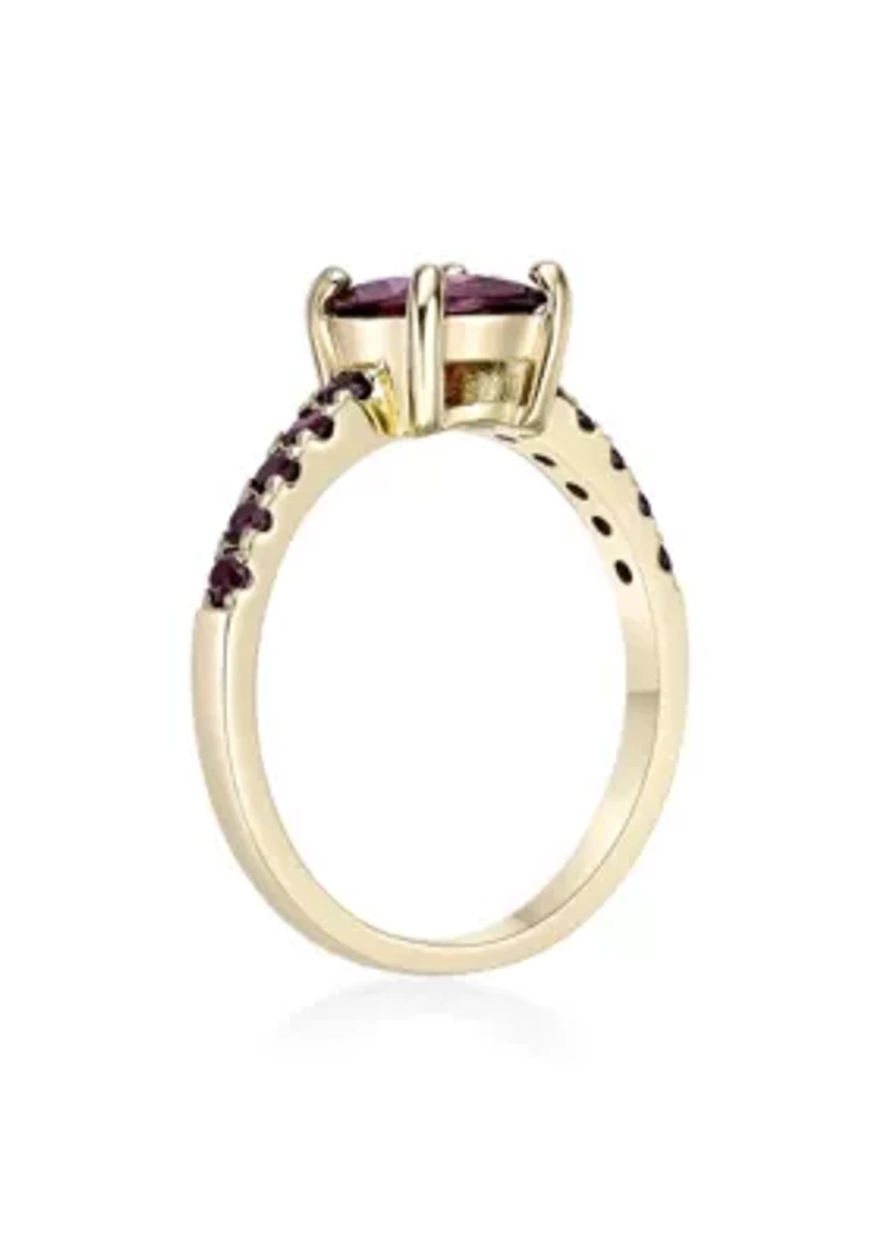 2 ct. t.w. Garnet Ring Micron Gold Plated Sterling Silver