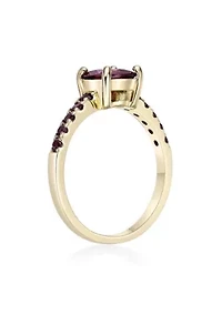 2 ct. t.w. Garnet Ring Micron Gold Plated Sterling Silver