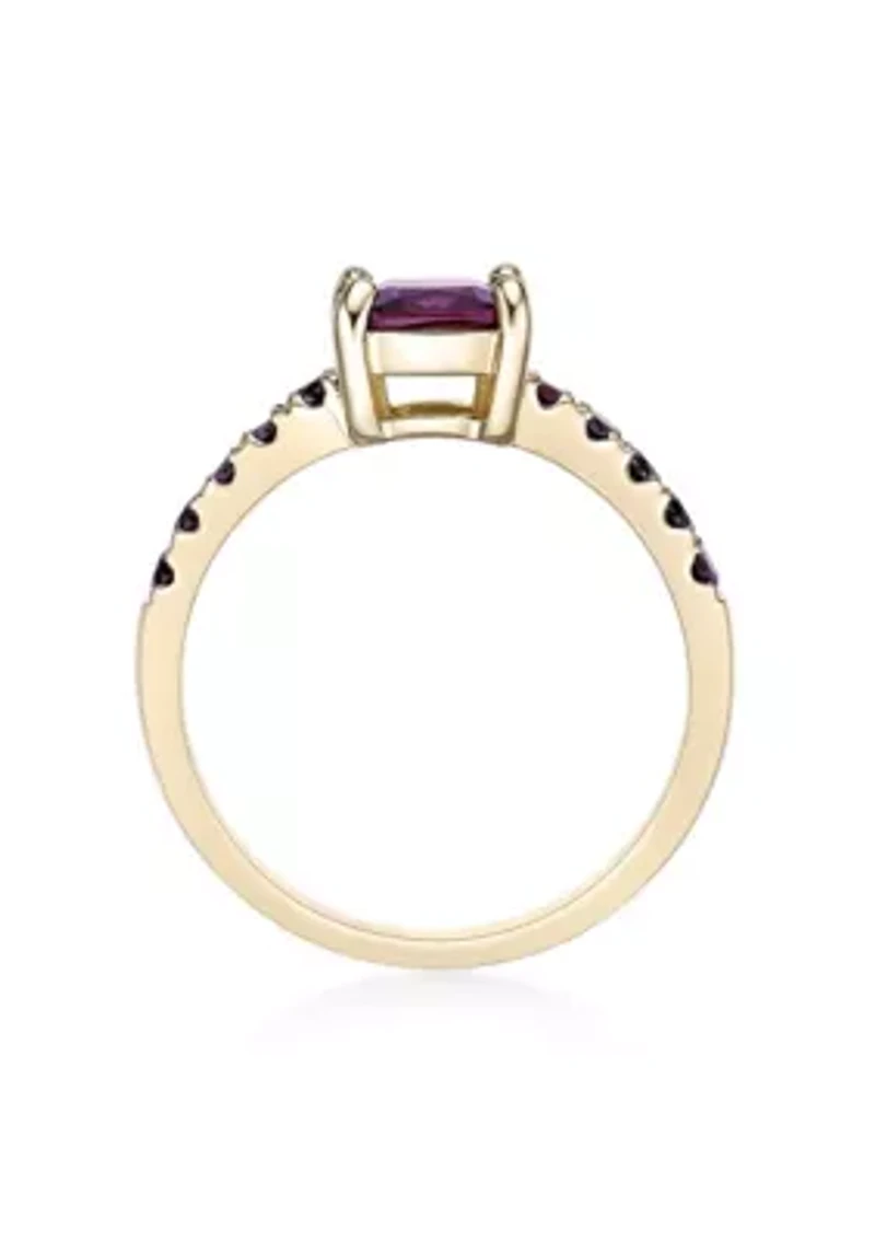 2 ct. t.w. Garnet Ring Micron Gold Plated Sterling Silver