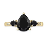 1.75 ct. t.w. Black Onyx and Diamond Accent Ring 10K Gold