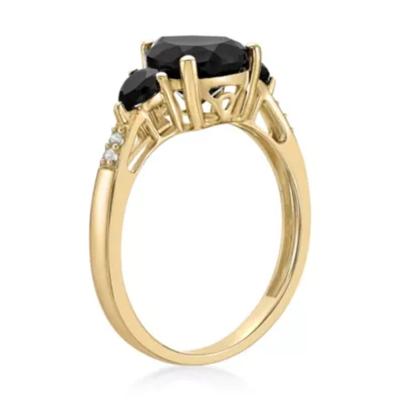 1.75 ct. t.w. Black Onyx and Diamond Accent Ring 10K Gold
