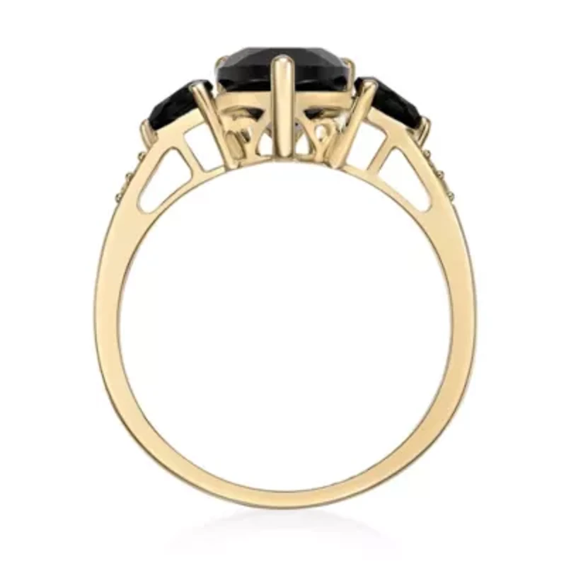 1.75 ct. t.w. Black Onyx and Diamond Accent Ring 10K Gold