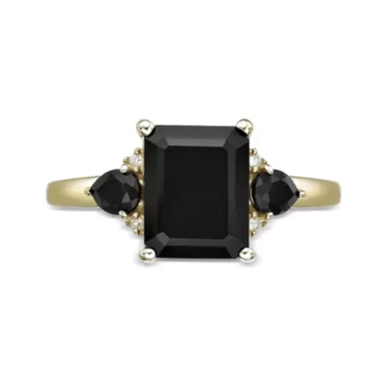 2.24 ct. t.w. Black Onyx and Diamond Accent Ring 10K Gold