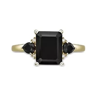 2.24 ct. t.w. Black Onyx and Diamond Accent Ring 10K Gold