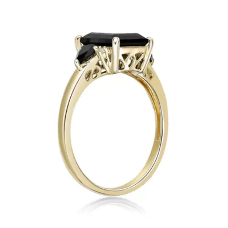 2.24 ct. t.w. Black Onyx and Diamond Accent Ring 10K Gold