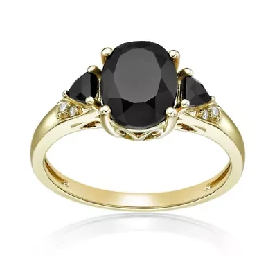 ct. t.w. Black Onyx and Diamond Accent Ring 10K Gold