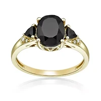ct. t.w. Black Onyx and Diamond Accent Ring 10K Gold