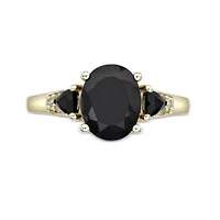 ct. t.w. Black Onyx and Diamond Accent Ring 10K Gold