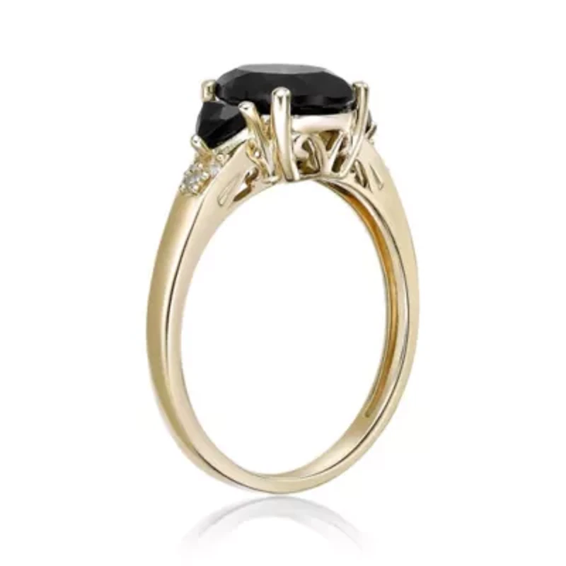 ct. t.w. Black Onyx and Diamond Accent Ring 10K Gold