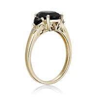 ct. t.w. Black Onyx and Diamond Accent Ring 10K Gold