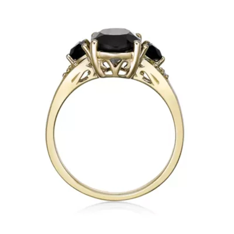 ct. t.w. Black Onyx and Diamond Accent Ring 10K Gold