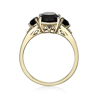 ct. t.w. Black Onyx and Diamond Accent Ring 10K Gold