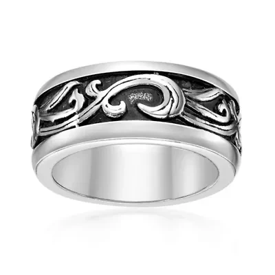 Men's Stainless Steel Ring with Black Plating