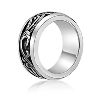 Men's Stainless Steel Ring with Black Plating