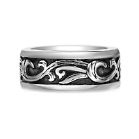 Men's Stainless Steel Ring with Black Plating