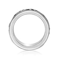 Men's Stainless Steel Ring with Black Plating