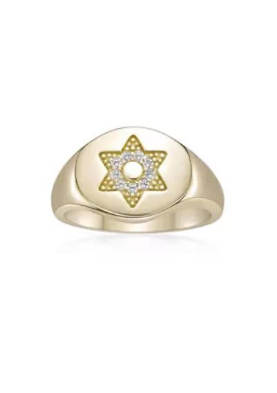 Lab Created Gemminded Lab-Grown Diamond Accent Ring 18k Gold Over Silver