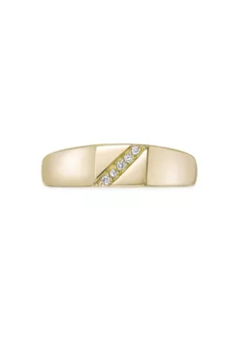 Lab Created Gemminded Lab-Grown Diamond Accent Ring 18k Gold Over Silver
