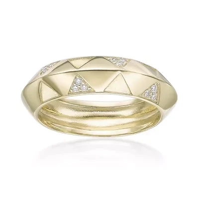 Lab Created Gemminded Lab-Grown Diamond Accent Ring 18k Gold Over Silver