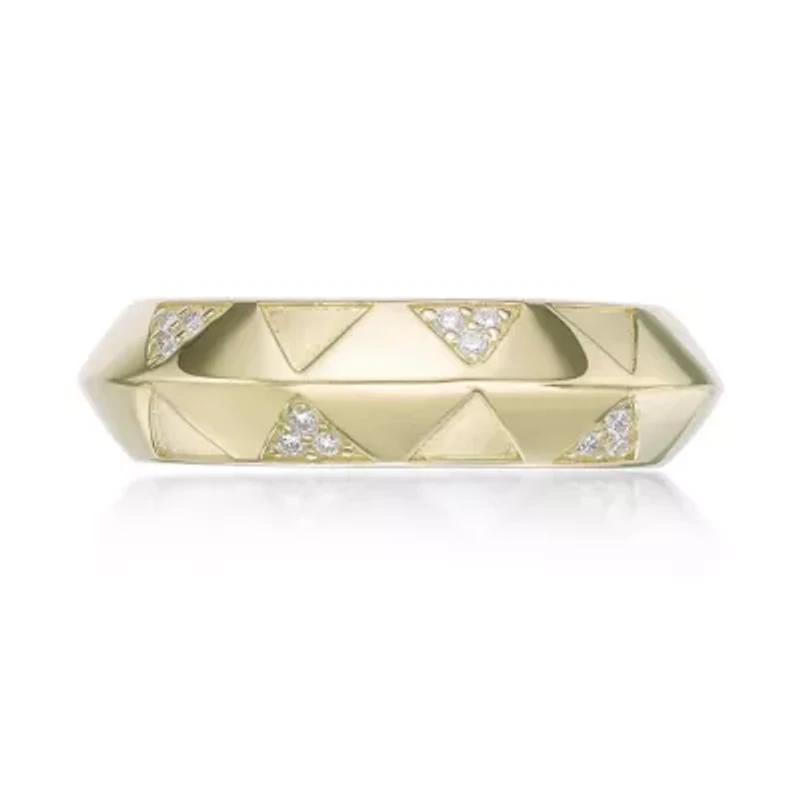 Lab Created Gemminded Lab-Grown Diamond Accent Ring 18k Gold Over Silver