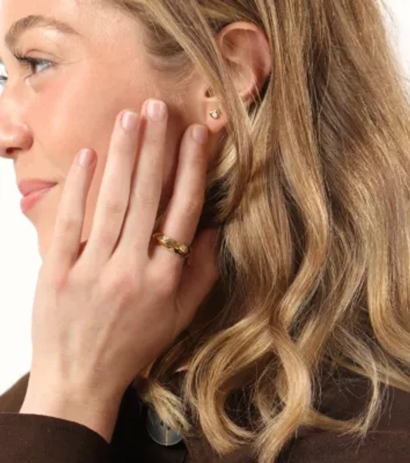 Lab Created Gemminded Lab-Grown Diamond Accent Ring 18k Gold Over Silver