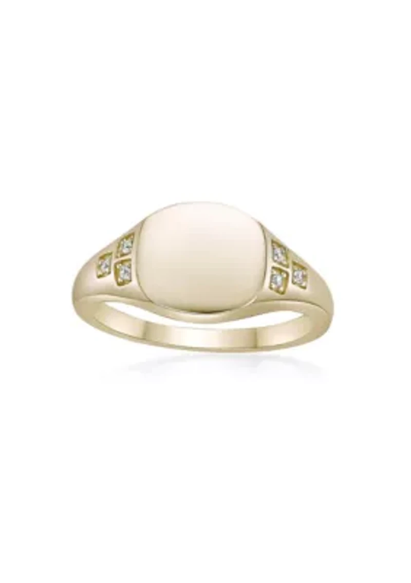 Lab Created Gemminded Lab-Grown Diamond Accent Ring 18k Gold Over Silver