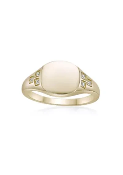 Lab Created Gemminded Lab-Grown Diamond Accent Ring 18k Gold Over Silver