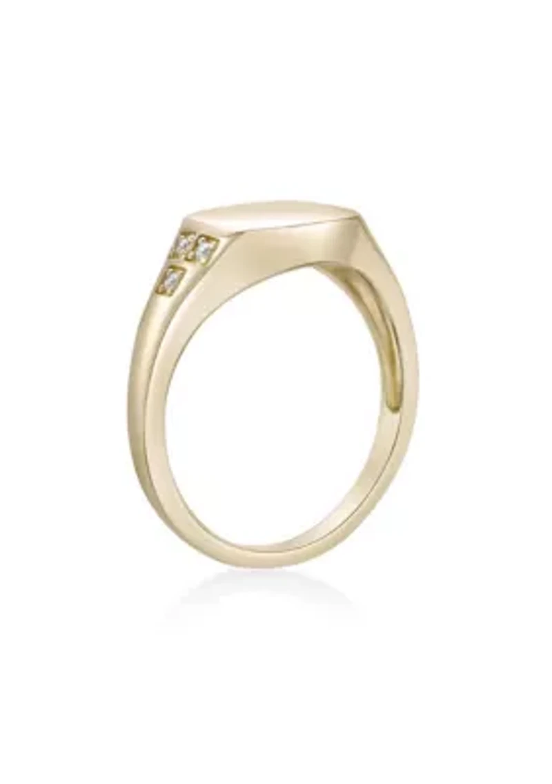 Lab Created Gemminded Lab-Grown Diamond Accent Ring 18k Gold Over Silver