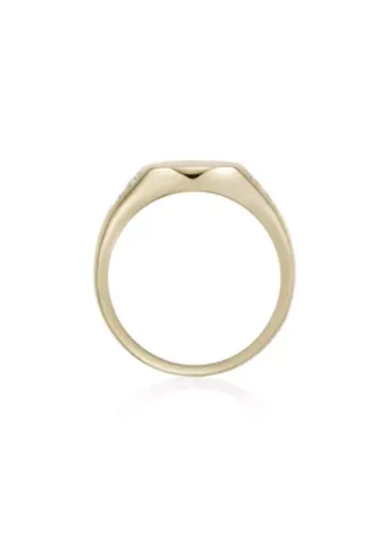 Lab Created Gemminded Lab-Grown Diamond Accent Ring 18k Gold Over Silver