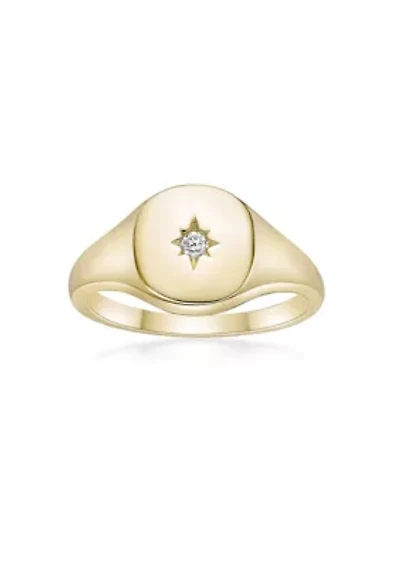Lab Created Gemminded Lab-Grown Diamond Accent Ring 18k Gold Over Silver