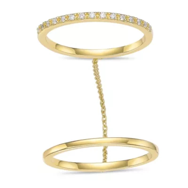 Lab Created Gemminded 1/10 ct. t.w. Lab-Grown Diamond Ring 18k Gold Over Silver