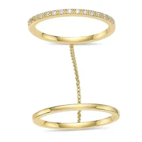 Lab Created Gemminded 1/10 ct. t.w. Lab-Grown Diamond Ring 18k Gold Over Silver