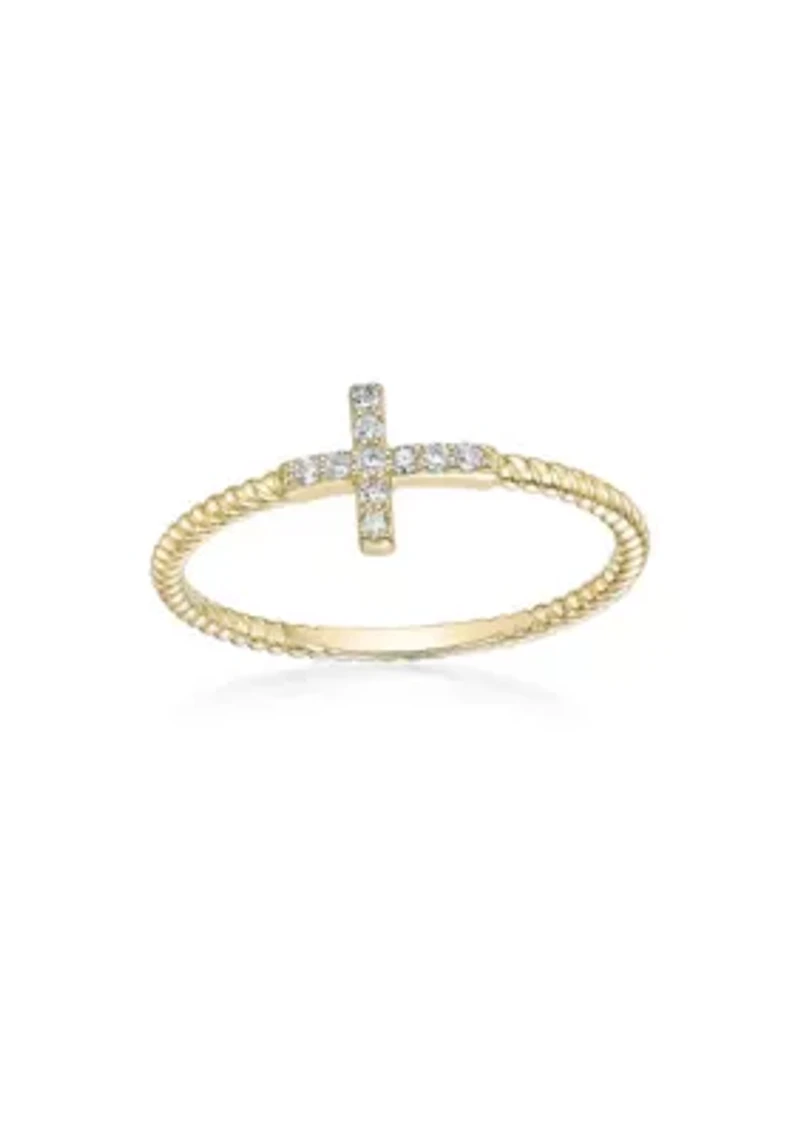 Lab Created Gemminded Lab-Grown Diamond Accent Ring 18k Gold Over Silver