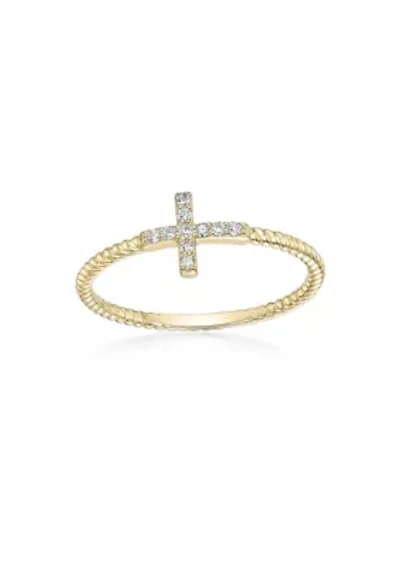 Lab Created Gemminded Lab-Grown Diamond Accent Ring 18k Gold Over Silver