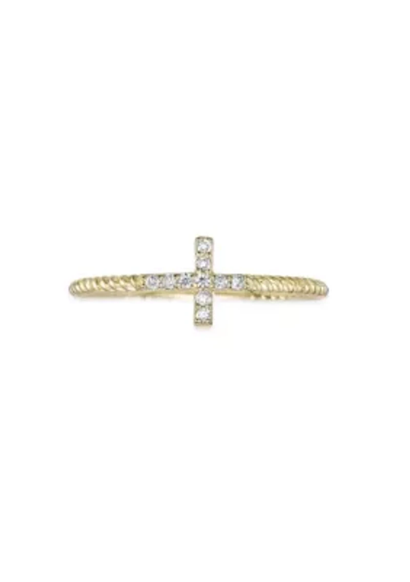 Lab Created Gemminded Lab-Grown Diamond Accent Ring 18k Gold Over Silver