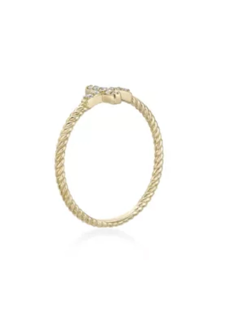 Lab Created Gemminded Lab-Grown Diamond Accent Ring 18k Gold Over Silver