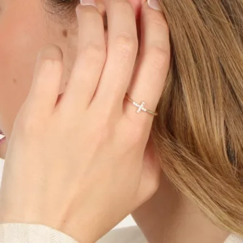 Lab Created Gemminded Lab-Grown Diamond Accent Ring 18k Gold Over Silver
