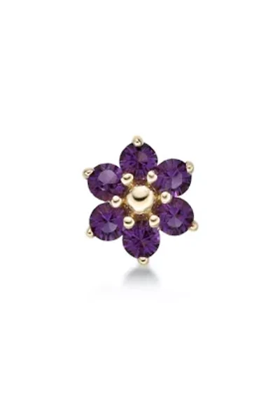 Lila Moon Crystal Accent Flower Nose Ring 14K Gold