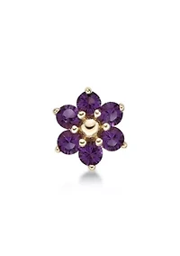 Lila Moon Crystal Accent Flower Nose Ring 14K Gold