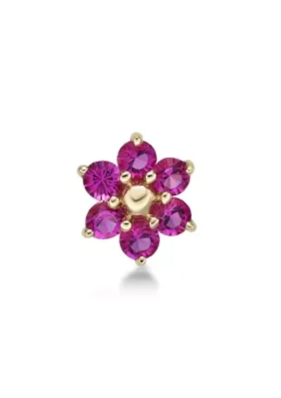 Lila Moon Crystal Accent Flower Nose Ring 14K Gold