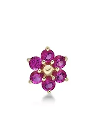 Lila Moon Crystal Accent Flower Nose Ring 14K Gold