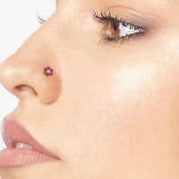 Lila Moon Crystal Accent Flower Nose Ring 14K Gold