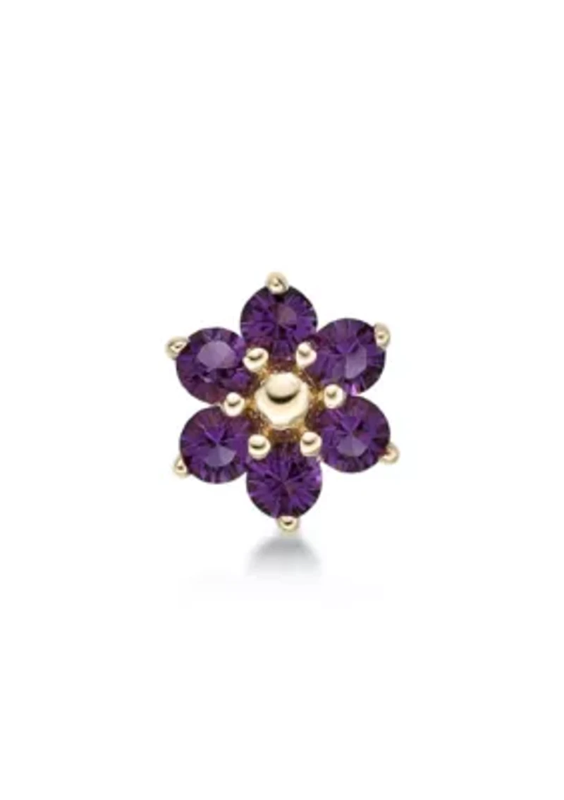 Lila Moon Crystal Accent Flower Nose Ring 14K Gold