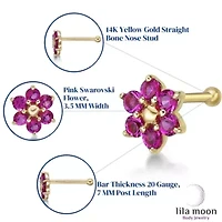 Lila Moon Crystal Accent Flower Nose Ring 14K Gold