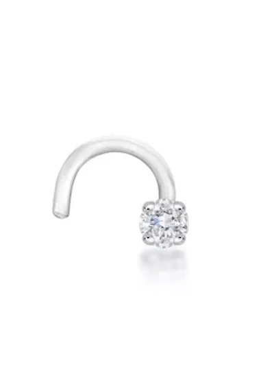 Lila Moon Diamond Accent Curved Nose Stud in 14K Gold