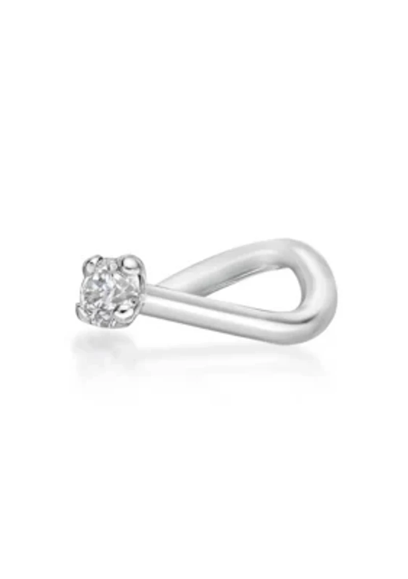 Lila Moon Diamond Accent Curved Nose Stud in 14K Gold