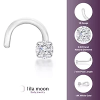 Lila Moon Diamond Accent Curved Nose Stud in 14K Gold